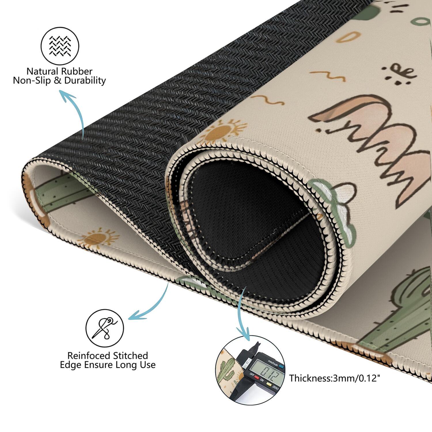 31.5 Inch Plants Inspired Table Mat Constructed from Rubber with Anti-Slip Properties and Noise Reducing Qualities for Mahjong Card Games Board Games Family Gatherings