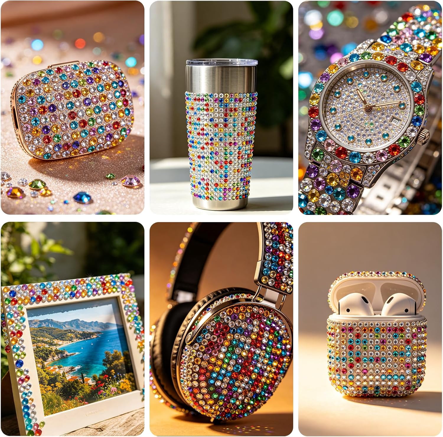 Bedazzling Kit 42 Colors, Bedazzler Kit with 42000Pcs Rhinestones, Tweezer, 3Pcs Jewelry Glue, Dotting Pen and Tray, 3mm Crystal Bedazzle Kits for Bedazzled Gems Nail Art Crafting