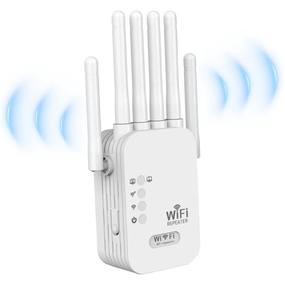 WiFi Signal Booster 1200Mbps Six Antenna Wireless Range Extender, Wall-Penetrating Repeater for Home, to 8500 sq.ft