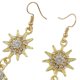 thumbnail image 5 of Pendientes vintage con forma de estrella y luna creciente con gancho de cristal Oro, 5 of 9