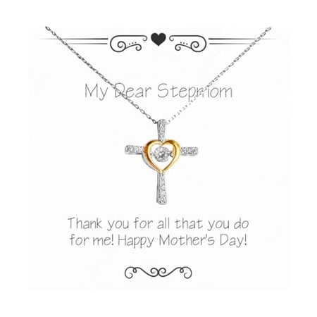 Funny Stepmom Gifts, Thank you for all that you do for me!!, Motivational Birthday Cross Dancing Necklace Gifts For Mom From Son, Funnystepmomgifts gag gifts, Funny gifts, Humorous gifts, Novelty