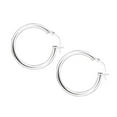 thumbnail image 3 of JewelStop 925 Sterling Silver Hoop Earrings - 25 mm (0.98 Inch.) X 3 mm (0.12 Inch.), 3 of 5