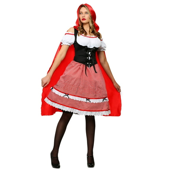 Red Riding Hood Knee Length Dress Costume for Women