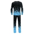 thumbnail image 4 of Halloween Family Sleepwear, Halloween Pajamas, Family Matching Pajamas, Halloween Matching Family Pajamas Black Blue Bat Gradient Long Sleeve Set for Costume Party, Men M, 4 of 4