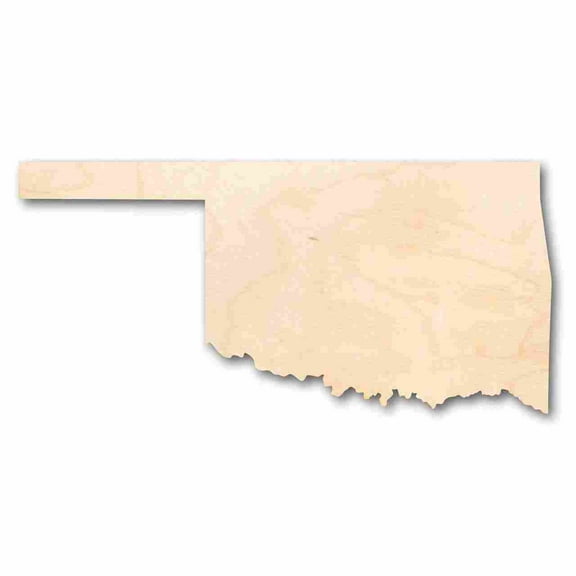 Unfinished Wood Oklahoma Shape - State - Craft - up to 46" DIY 18" / 1/4"