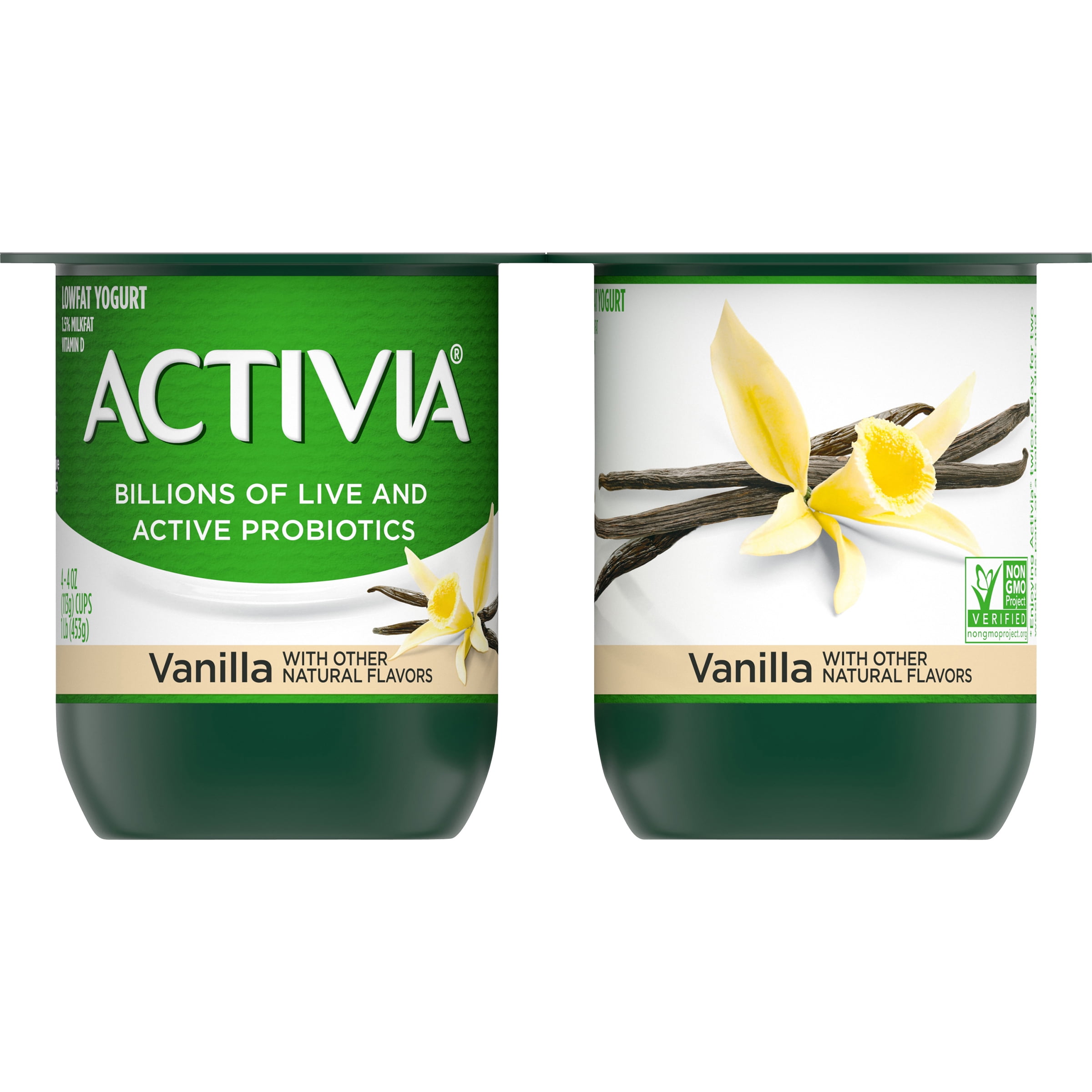 Activia Low Fat Vanilla Yogurt Granola Activia Lowfat Probiotic Vanilla Yogurt, 4 Oz. Cups, 4 Count - Walmart