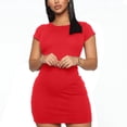 thumbnail image 2 of LLYwey s Maxi Dresses for Women 2024 Round Neck Tight Bag Hip Short Dress New formal Dresses Red M, 2 of 4