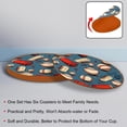thumbnail image 4 of Baseball 6PCS Round Coasters Set, Microfiber Leather Drink Coasters with Holder, 11x11 cm/4.3x4.3 in, 4 of 6