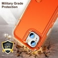 thumbnail image 6 of SaniMore for iPhone 14 Plus 6.7" 2022 Hybird Case, Rugged PC Back Shockproof TPU Shell Metal Hidden Kicksatnd Drop Resistant Anti-slip Heavy Duty Protective Case for iPhone 14 Plus 6.7" 2022, Orange, 6 of 8