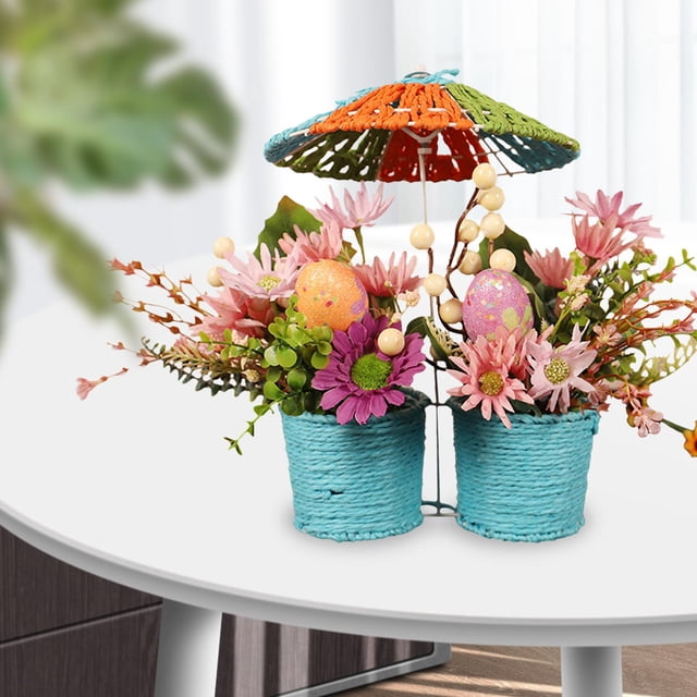 Adorno de flores artificiales, estatuilla de crisantemo de imitación, bonsái de canasta de flores para la decoración del festival del Púrpura Macarena Cesta de crisantemo