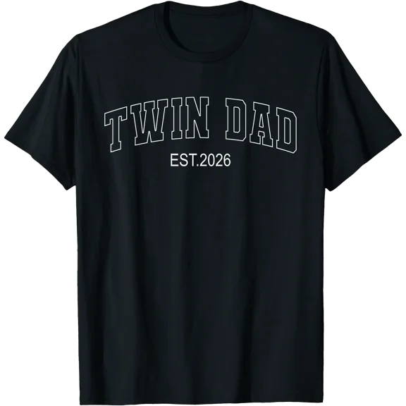 Mens Twin Dad Est. 2026 Soon to Be Daddy Father's Day T-Shirt