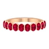 2.75 CT Oval Cut Created Ruby Semi Eternity Ring, 14K Rose Gold, US 12.50