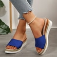 thumbnail image 6 of Sandalias De Mujer Clearance, Xunlbb Women's Fashion Casual Summer New Solid Color Thick Bottom Beach Fish Mouth Wedge Slippers(Blue,Size:40), 6 of 9