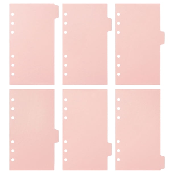 Papel separador de páginas de índice PP de 6 agujeros de hojas sueltas en polvo claro, accesorio para niña, papel separador de cuentas manual A5A6