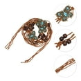 thumbnail image 4 of Bargains Únicos 1 Pc Cinturón de Cuerda Hecho a Mano Elegante Mariposa Ajustable Cuerda de Cintura Marrón Azul, 4 of 6