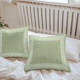 thumbnail image 6 of Sage Green Geometric Throw Pillow Covers 24x24 Inch Set of 2, White Greek Key Design Burlap Modern Art Waterproof Outdoor Pillow Covers, Decorative Cushion Pillowcases for Couch, Sofa, Bed, Patio, 6 of 9