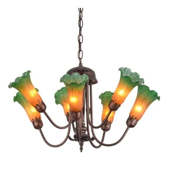 Meyda Tiffany 160614 Amber Tiffany 7 Light 17" Wide Chandelier - MultiColor