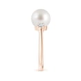thumbnail image 3 of ANGARA South Sea Cultured Pearl Three Stone Ring with Diamonds in 14K Rose Gold for Women | June Birthstone, Birthday, Anniversary, Jewelry Gift for Women | Natural Pearl Ring, 3 of 9