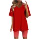 thumbnail image 1 of Blusas para las Mujeres Casual Impreso Cuello en V Manga Corta Blusa Pantalones Cortos, Conjuntos de Ropa para las Mujeres, 1 of 5