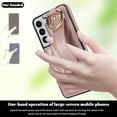 thumbnail image 2 of Allytechgroup Galaxy S22 Plus Case with Keychain, Luxury Girly PU Leather Back Cover Bracket Stand Shockproof Bumper Drop Proof Phone Case Cover for Samsung Galaxy S22 Plus, Rosegold, 2 of 8