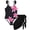 Black Hibiscus, variant on HWJAD Girls Swimsiut Ruffle Strap One-Piece with Cover Up Kids Floral Print Swimwear Child Beach Bathing Suit 5-12Y