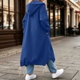 thumbnail image 5 of AVRNLIQ Kids Long Zip Up Hoodie Oversized with Pockets Blue Lightweight Coat for Boys Girls,Size 11-12T, 5 of 7