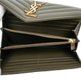 thumbnail image 6 of Pre-Owned Saint Laurent Cassandra V-Stitch Long Wallet 372264 Khaki Leather Women's SAINT..., 6 of 9
