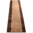 thumbnail image 1 of Machine Washable Custom Size Solid Bordered Brown Beige Runner Rug Cut to Size Indoor Hallway Rug Runners Customize by Feet and 25.5 inches Width Pick Your Own Lenght By Feet Runner Rugs, 1 of 3