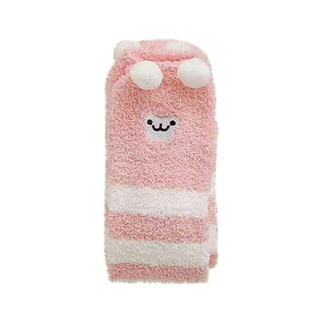 

Heiheiup Women s Animal Knee Length Coral Wool Thickened Warm Half Plush Home Stockings Girls Thigh High