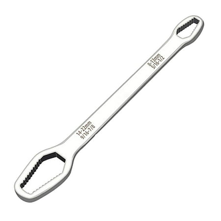

Multifunctional Adjustable Wrench Spanner Double Head Chrome Vanadium Steel for Motorcycle silver