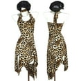 thumbnail image 2 of Huhudde Vintage Animal Print Cocktail Dress Halterneck Tie Sleeveless Backless Asymmetrical Bodycon A Line Long Dress for Women, 2 of 18