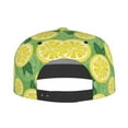 thumbnail image 5 of Flat Bill Trucker Hats for Women Men - green yellow Lemon print Adjustable Flat Baseball Cap Snapback Hats Dad Hats for Men, 5 of 7