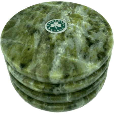 

Set of 4 Round Connemara Marble Coasters