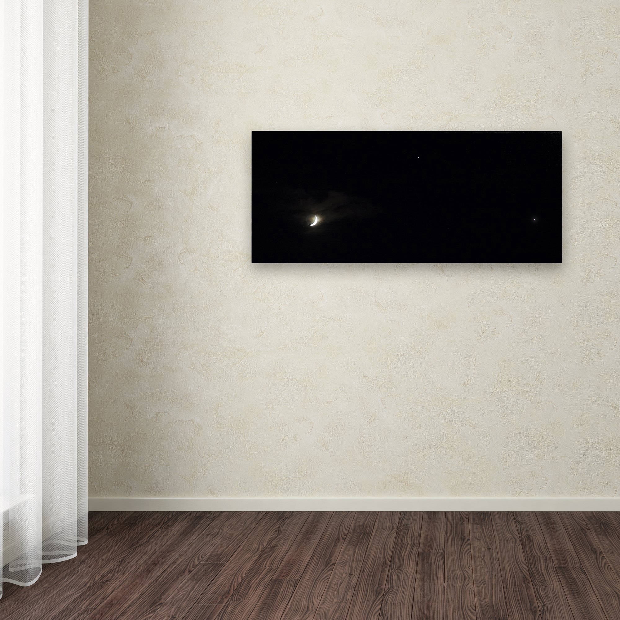 Trademark Fine Art "New Moon, Venus, Jupiter and More" Canvas Art by Kurt Shaffer