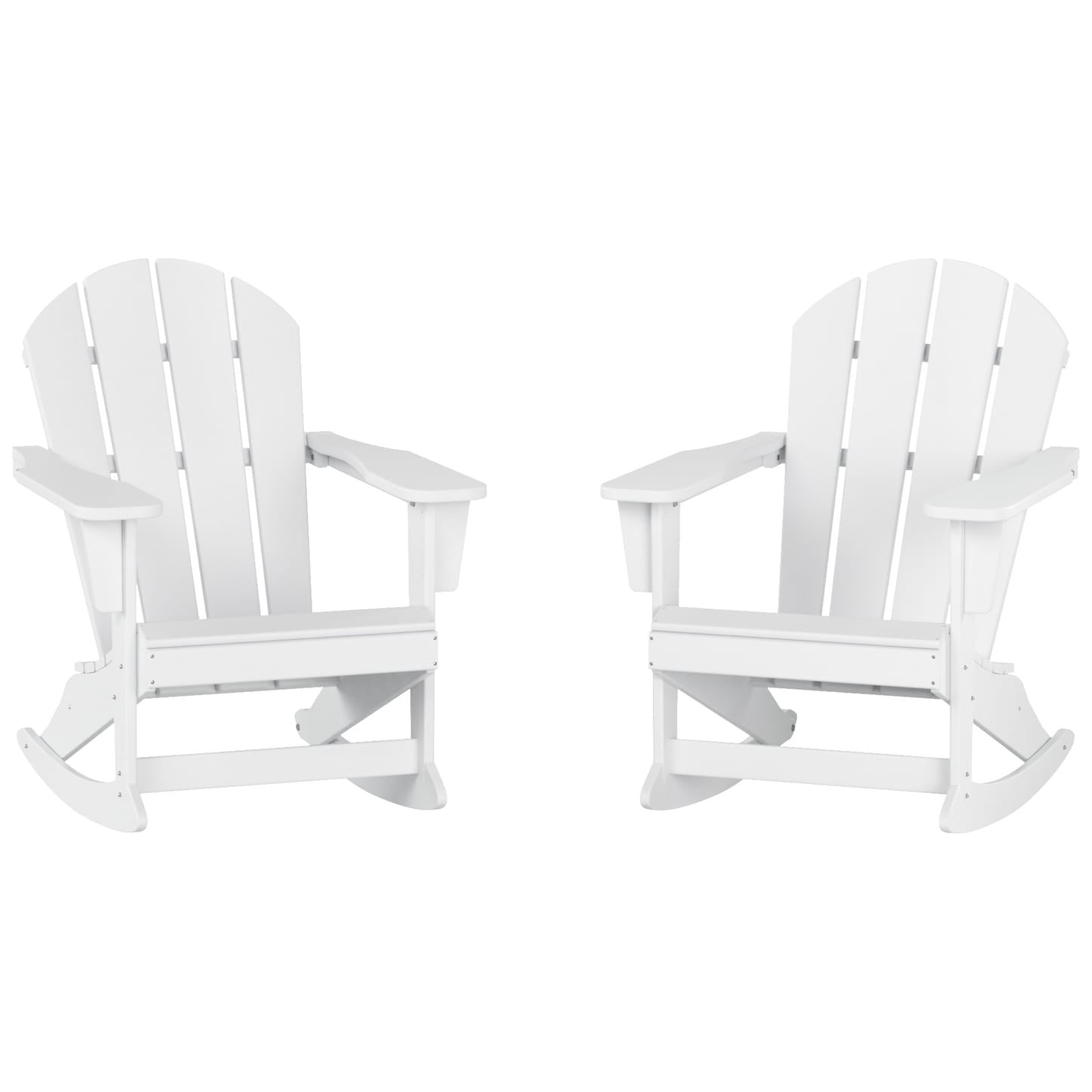 Polytrends  Laguna Hdpe All Weather Outdoor Patio Rocking Chair (Set of 2) White