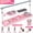 Pink, variant on Multi-Purpose Foldable Pilates Reformer Equipment, Yoga Board Set with Resistance Bands. Can be used for abdominal, biceps, triceps and full body core strength training. Ideal Gift for Women