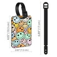thumbnail image 3 of WIRESTER Rectangle PU Leather Luggage Tags for Travel Suitcase Baggage 4.05 x 2.83 inches - Orange Blue Smiley, 3 of 7