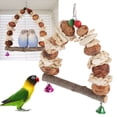 thumbnail image 2 of Columpio de madera para pájaroscolumpio de loros de pieperchahueso de sepiasaludablelibre de tóxicospecanas seguras para colgar con campanas para cacatúas para tortolitos Amonsee No, 2 of 5