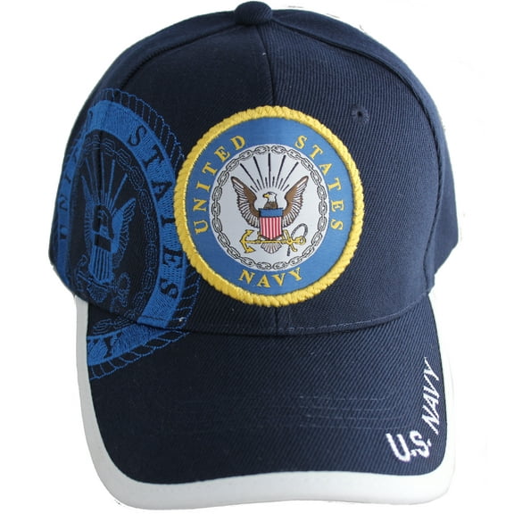 Solid Blue US Navy Logo Soft Cap Hat