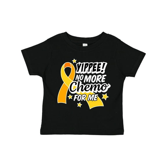 Inktastic Chilhood Cancer Awareness Yippee No More Chemo for Me Boys or Girls Toddler T-Shirt