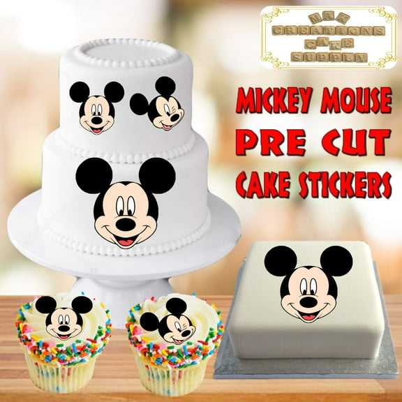 Mickey Mouse Cake & Dessert ~ Pre Cut Edible Cake Stickers