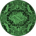 thumbnail image 1 of Ahgly Company Indoor Round Medallion Emerald Green French Area Rugs, 4' Round, 1 of 4
