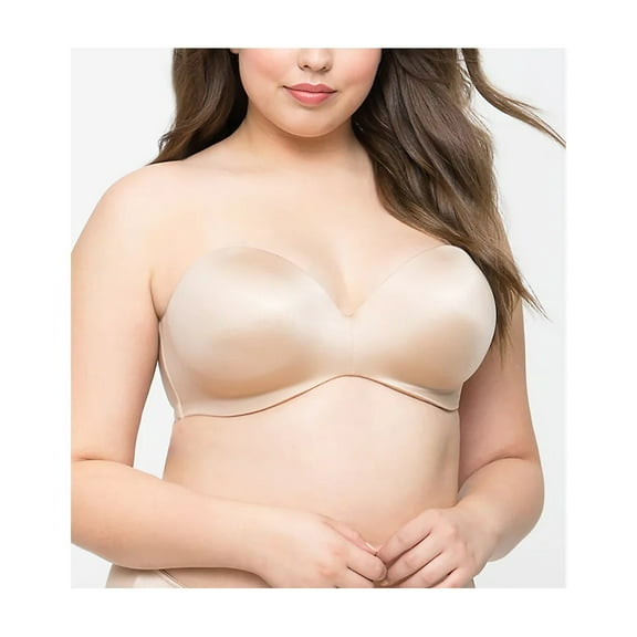 CURVY COUTURE Bombshell Nude Smooth Strapless Uplift Bra , US 38G, UK 38F, NWOT