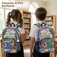 thumbnail image 4 of ZIATUBLES Clear Backpack Heavy Duty 17 Inch, Fabric & PVC Transparent Bag with Front & Side Pockets, See Through Backpack for School Work Security Travel, 4 of 7