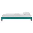 thumbnail image 3 of Platform Bed Frame, King Size, Velvet, Teal Blue, Modern Contemporary Urban Design, Bedroom Master Guest Suite, 3 of 5