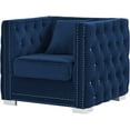 thumbnail image 3 of Chic Home Kristofel Velvet Upholstered Club Chair, Navy, 3 of 6