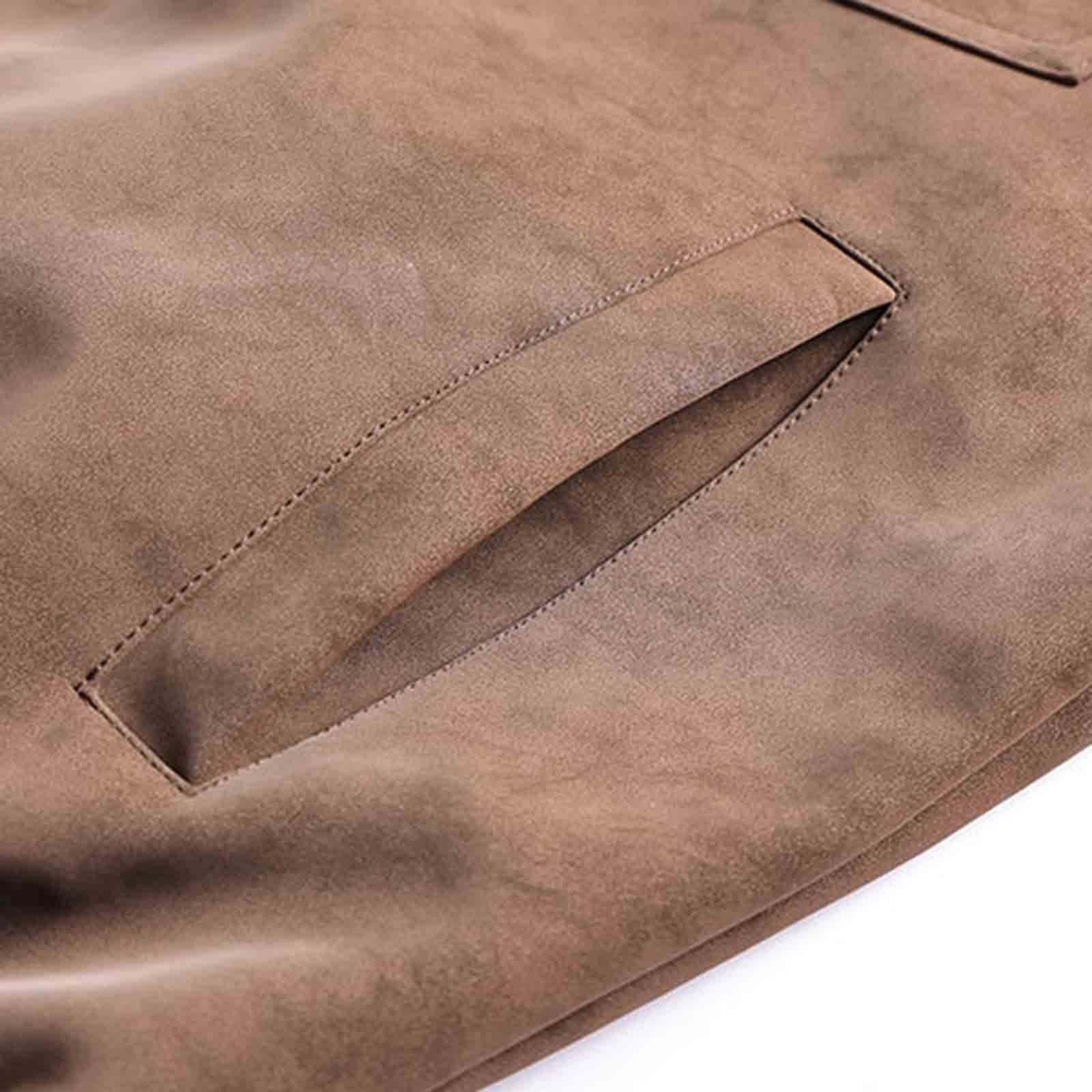 AnuYalue Mens Big and Tall Faux Leather Jacket Windproof Stand Collar Outerwear Fall Winter Warm Jackets Full Zip Long Sleeve Coat