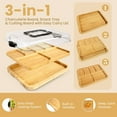 thumbnail image 4 of Charcuterie Board with Lid & Handle, 3-in-1, Portable Bamboo Serving Tray with Lid & Removable Snack Tray for Cheese, Fruit, Food, Cheese Platter for Picnic, Travel, Ready-to-Gift, 4 of 7