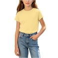 thumbnail image 2 of Amidoa Girls Short Sleeve Graphic Cute Cotton T-Shirts Kids Summer Tops Casual Soft Crewneck Tees Hot Pink Size 4T, 2 of 6