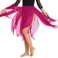 thumbnail image 2 of YONGHS Women's Asymmetrical Chiffon Handkerchief Ballet Lyrical High Low Dance Skate Tutu Skirt Rose One_Size, 2 of 6